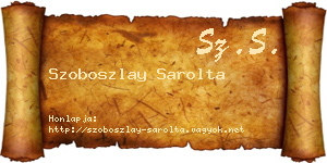 Szoboszlay Sarolta névjegykártya